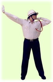 Traffic Police Hand Signals - To start one sided vehicles