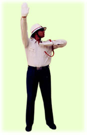 Traffic Police Hand Signals - To start vehicle approaching from left